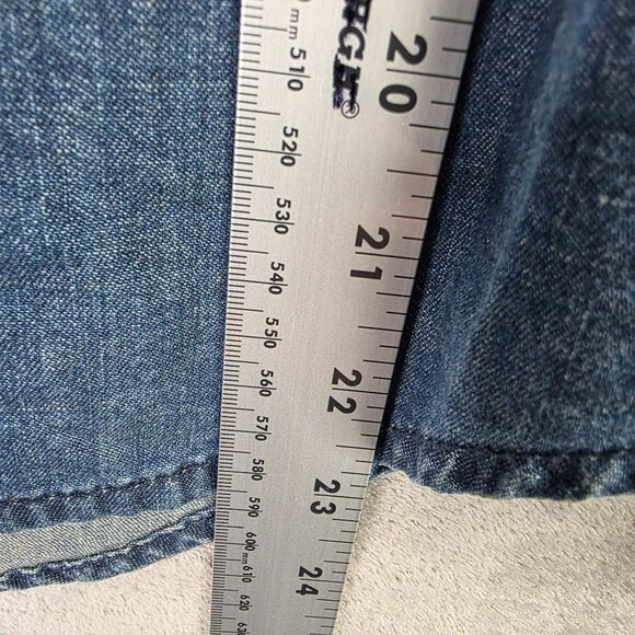 Womens Chicos Rhinestone Embellished Collar Denim Shirt Button Up Cotton Size 0 - Picture 6 of 8